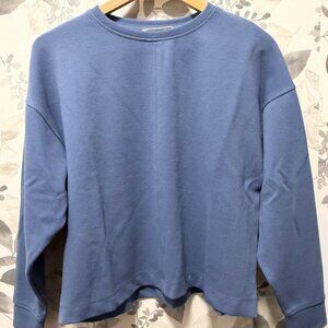 MANGO- Oversized Textured sweatshirt- S- blue